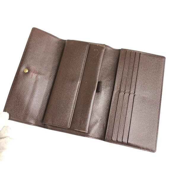 Authentic Louis Vuitton Portefeuille Damier Ebene Leather Wallet jp90-111425 - Picture 8 of 16